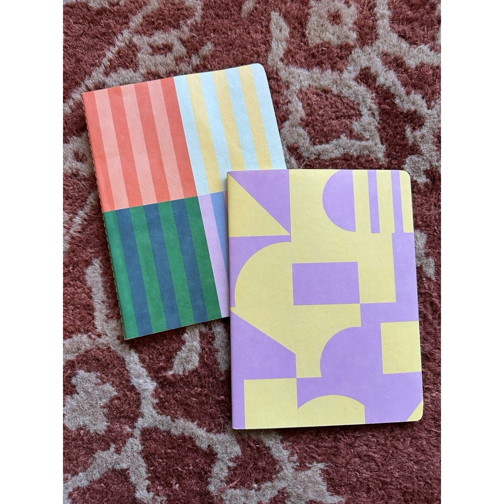Anthropologie Small Thin Notebooks Retro Colorful‎ Lined